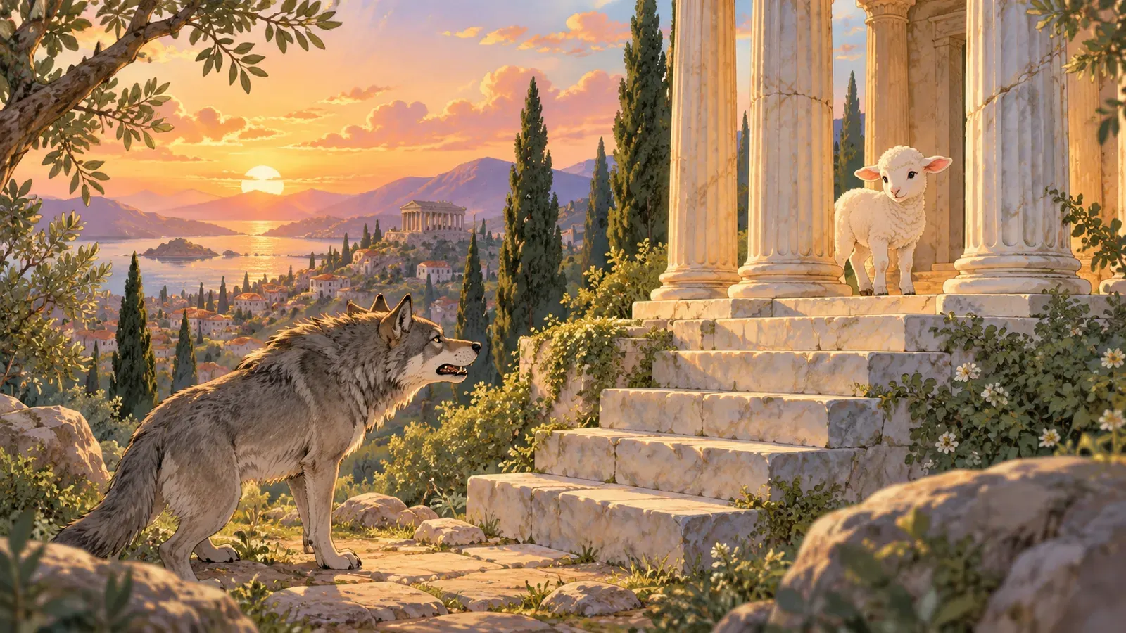 The Lamb and the Wolf(子羊とオオカミ)の挿絵