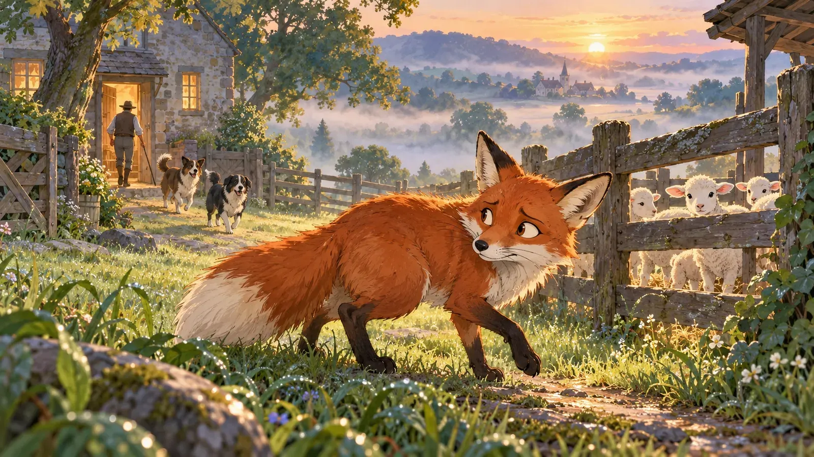 The Lion and the Fox(ライオンとキツネ)の挿絵