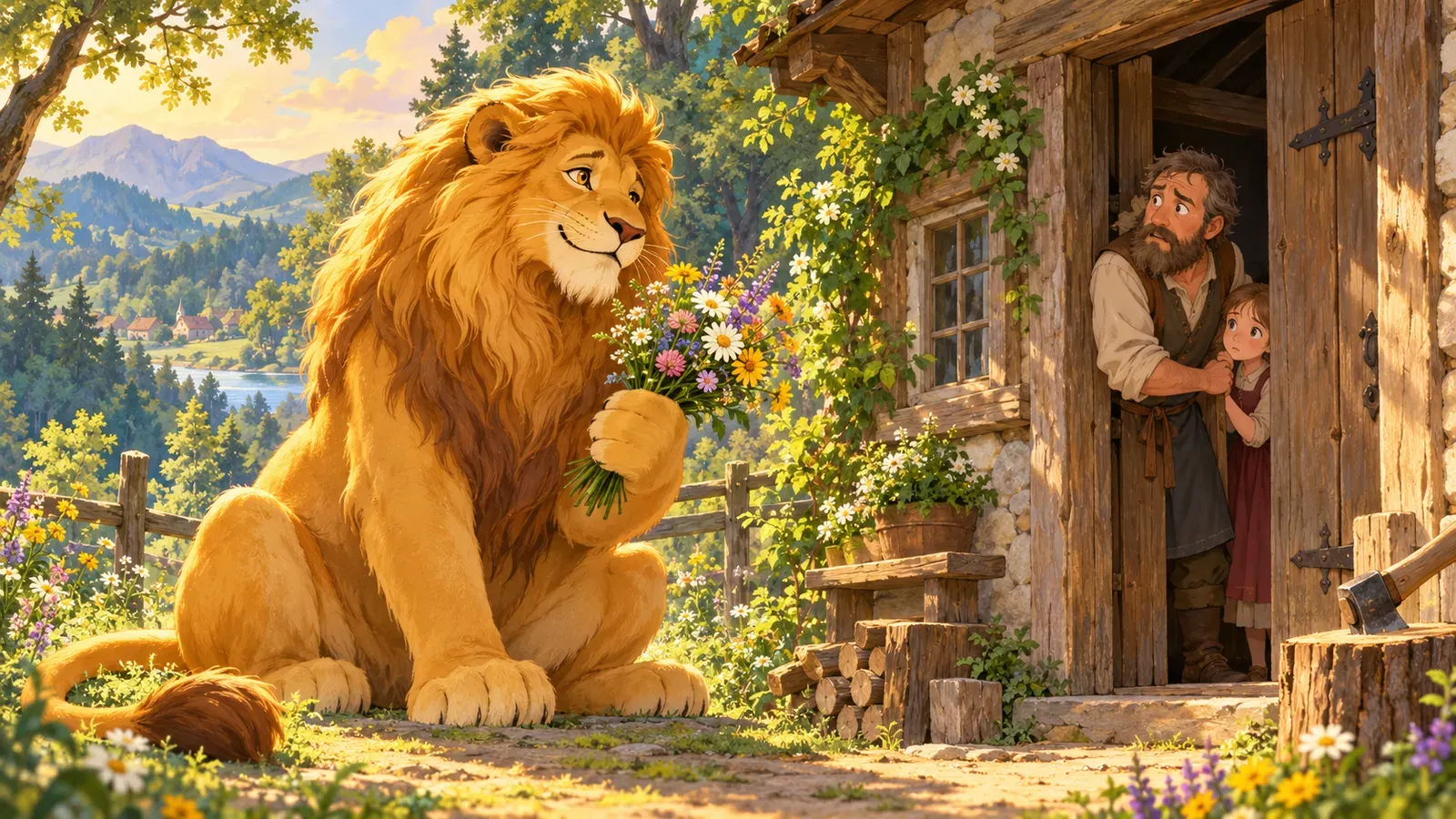 The Lion in Love（恋をしたライオン）の挿絵