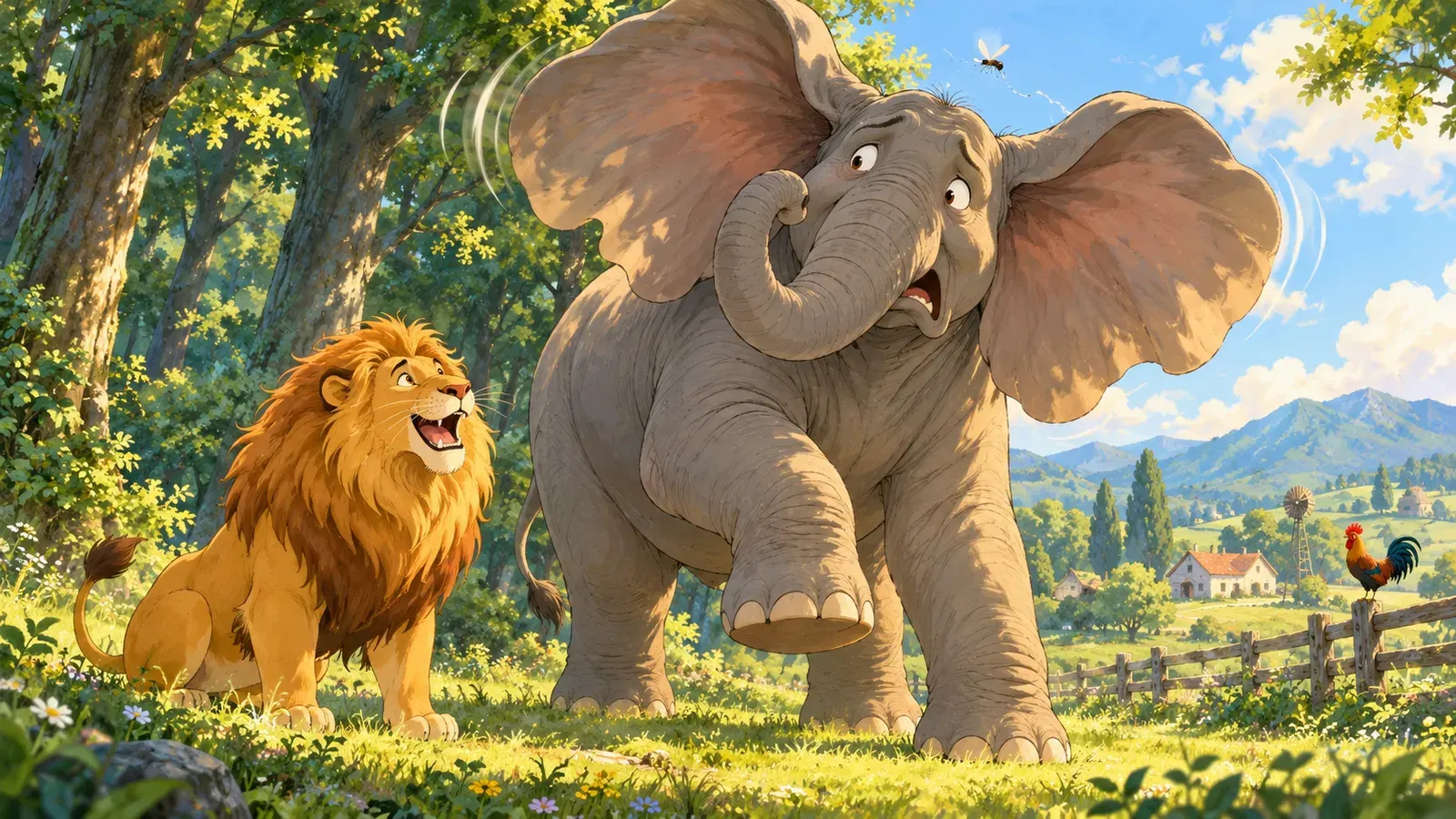 The Lion, Jupiter, and the Elephant(ライオンとユピテルとゾウ)の挿絵