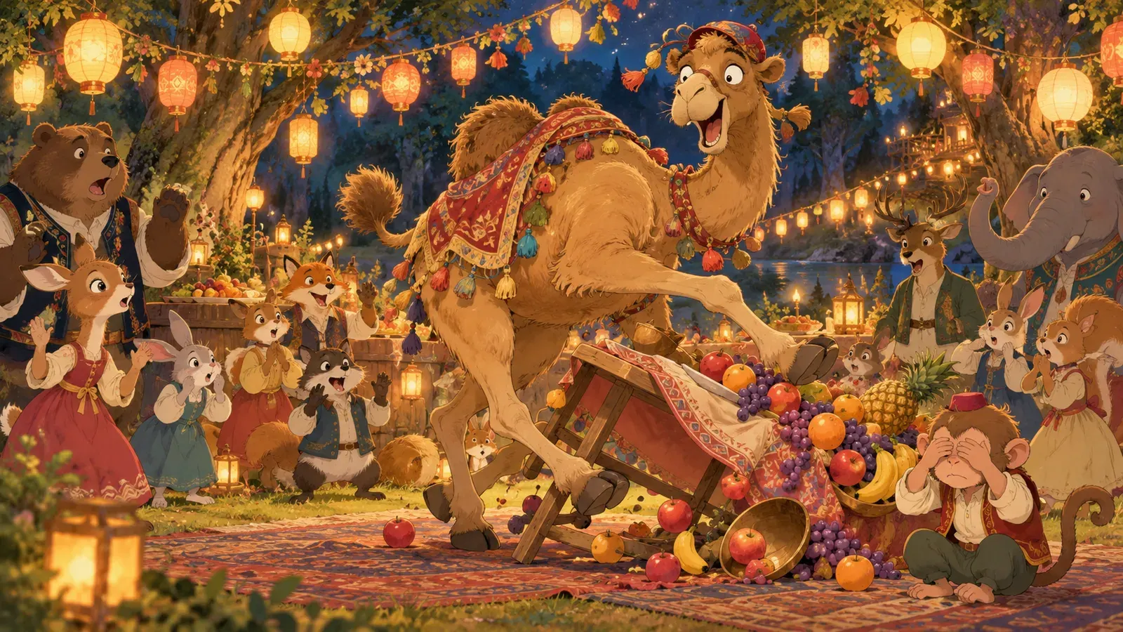 The Monkey and the Camel(サルとラクダ)の挿絵