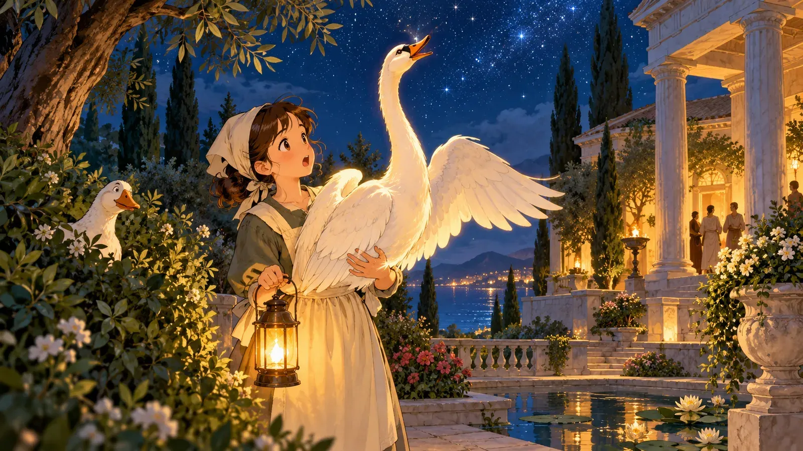 The Swan and the Goose（白鳥とガチョウ）の挿絵