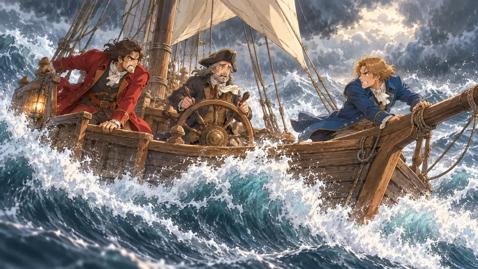 The Two Enemies on the Ship(かたきどうし)の挿絵