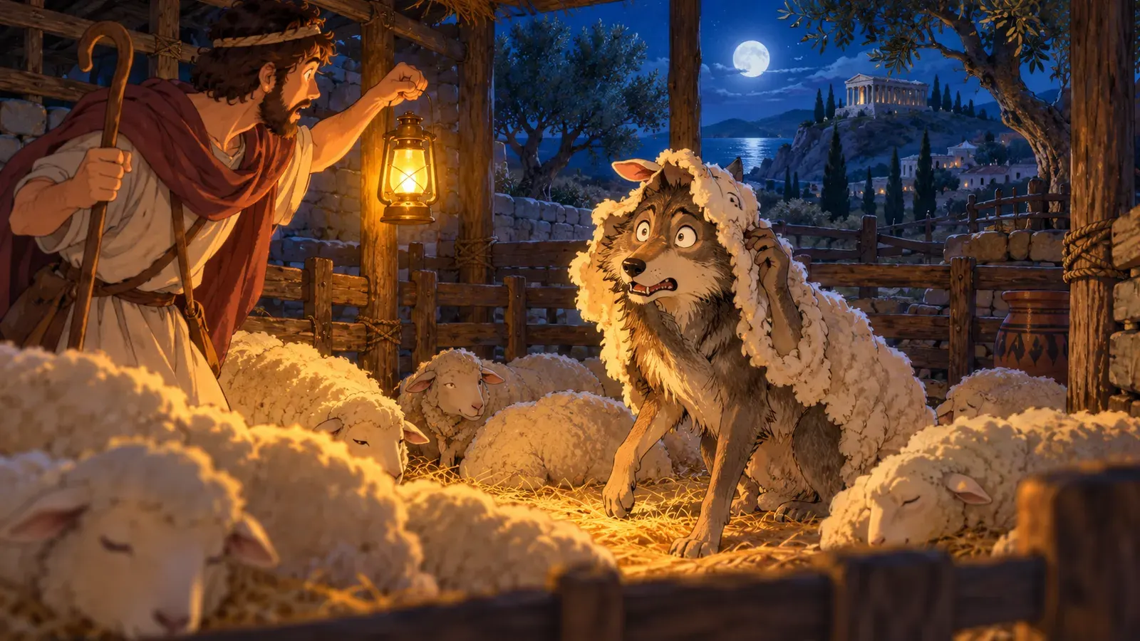 The Wolf in Sheep's Clothing（羊の皮をかぶったオオカミ）の挿絵