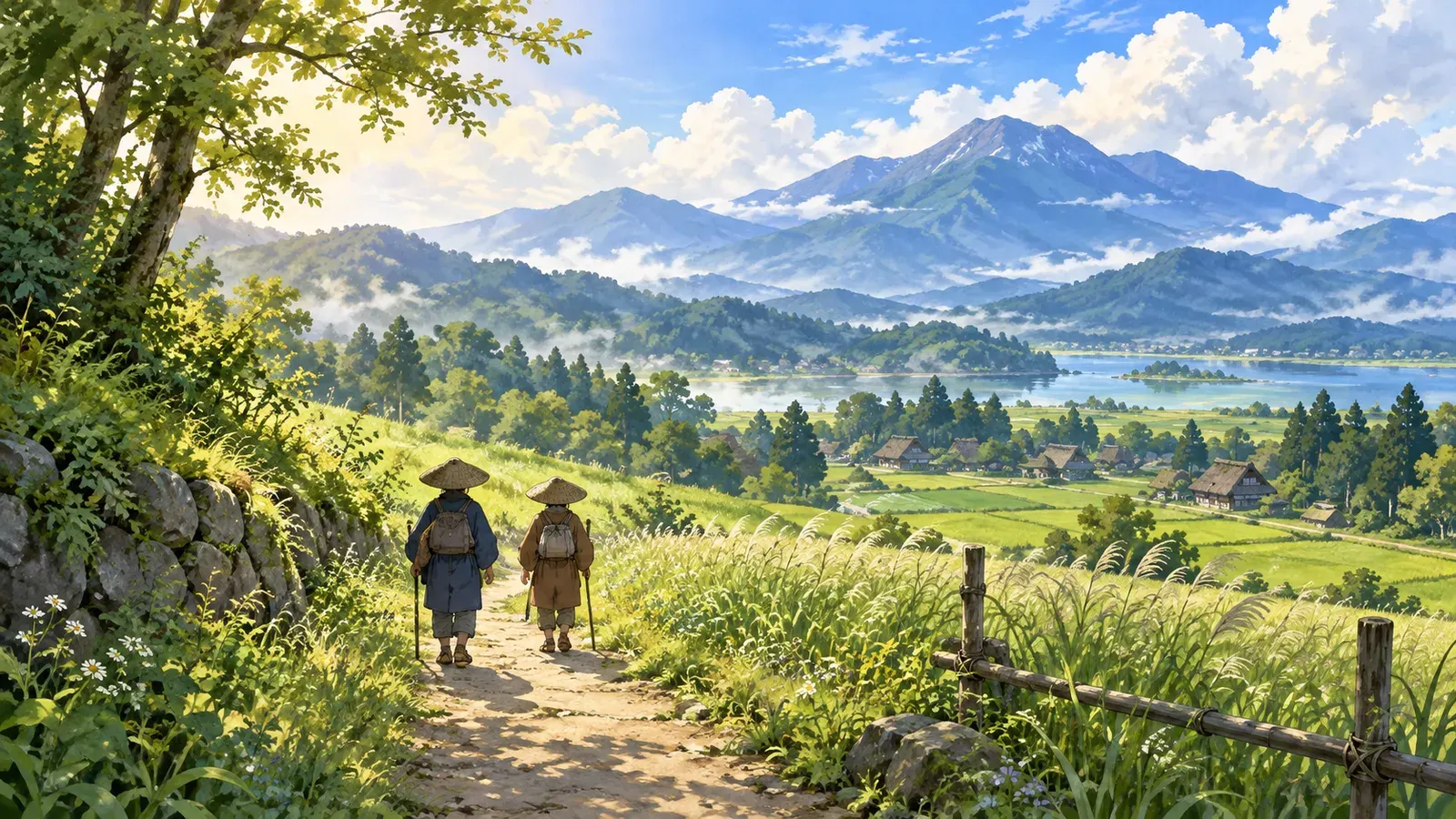Matsuo Basho: The Poet Who Walked(松尾芭蕉――歩いて詠んだ詩人)の挿絵