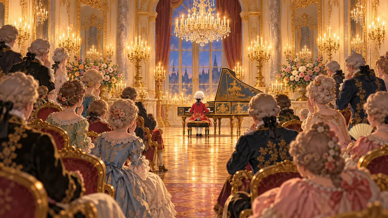 Mozart: The Boy Who Played for Kings(モーツァルト 王さまの前で弾いた少年)の挿絵