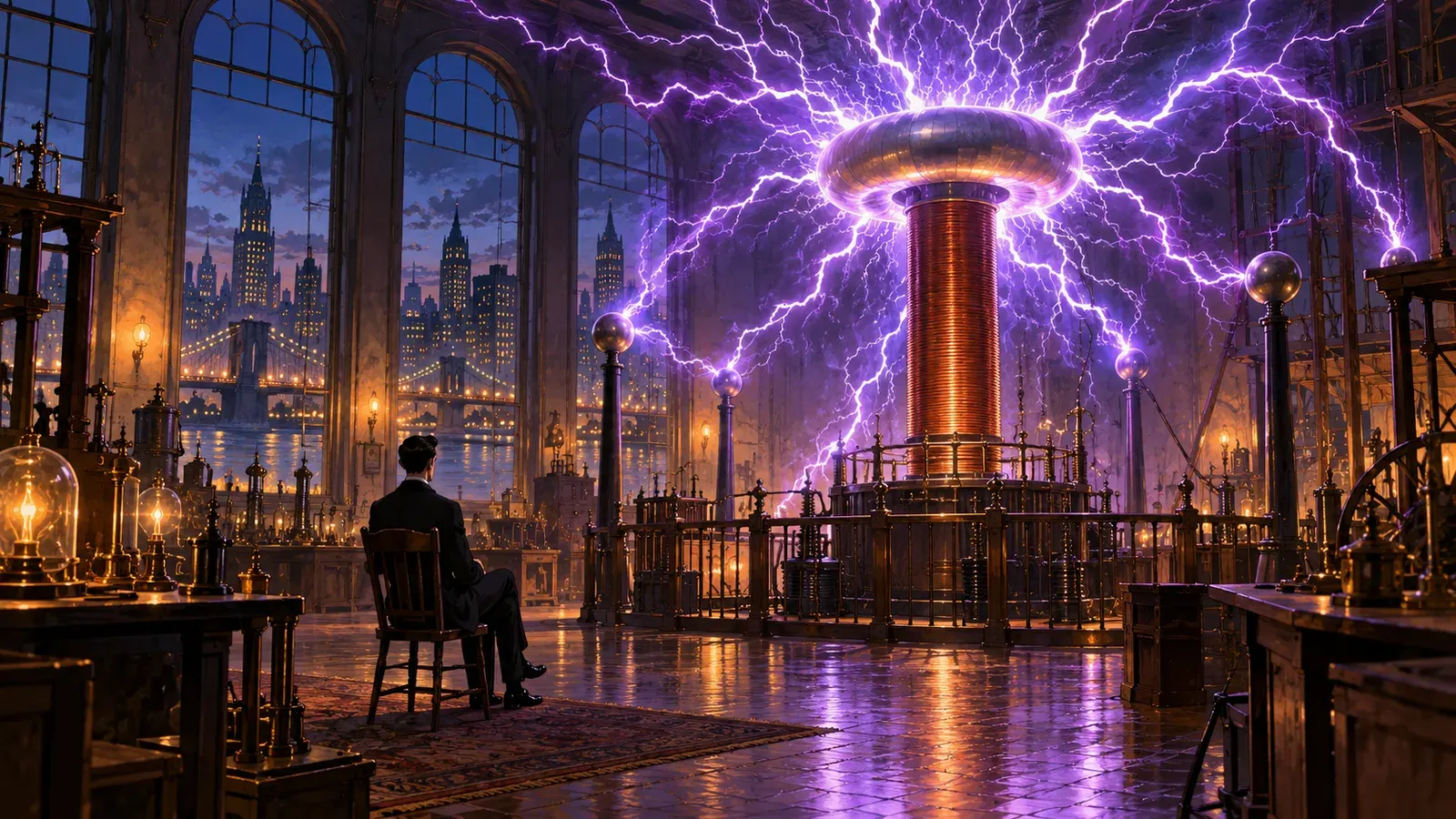 Nikola Tesla: The Man Who Lit Up the World(ニコラ・テスラ 世界に電気を灯した男)の挿絵