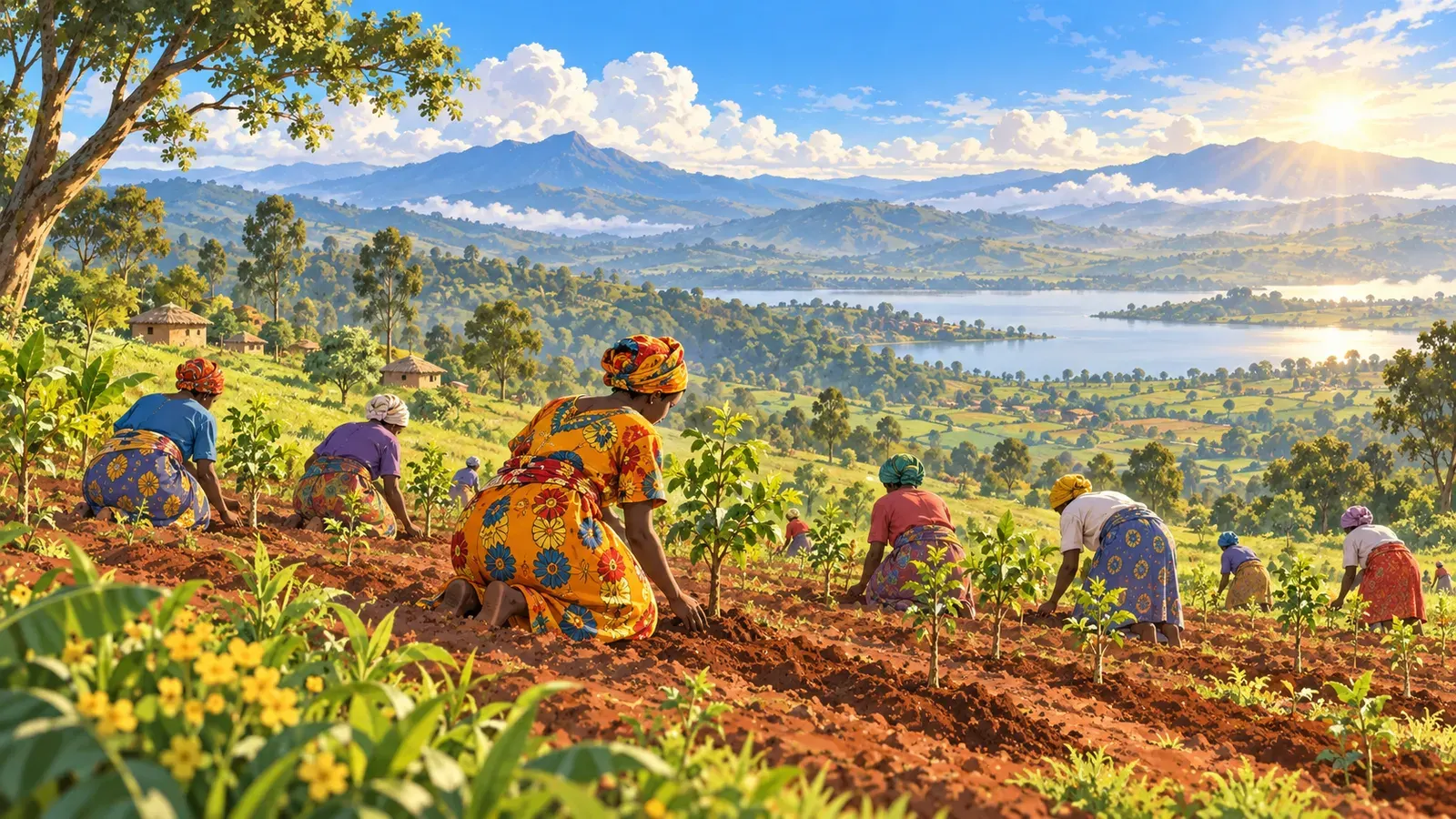 Wangari Maathai: The Woman Who Planted Trees（ワンガリ・マータイ 木を植えた女性）の挿絵