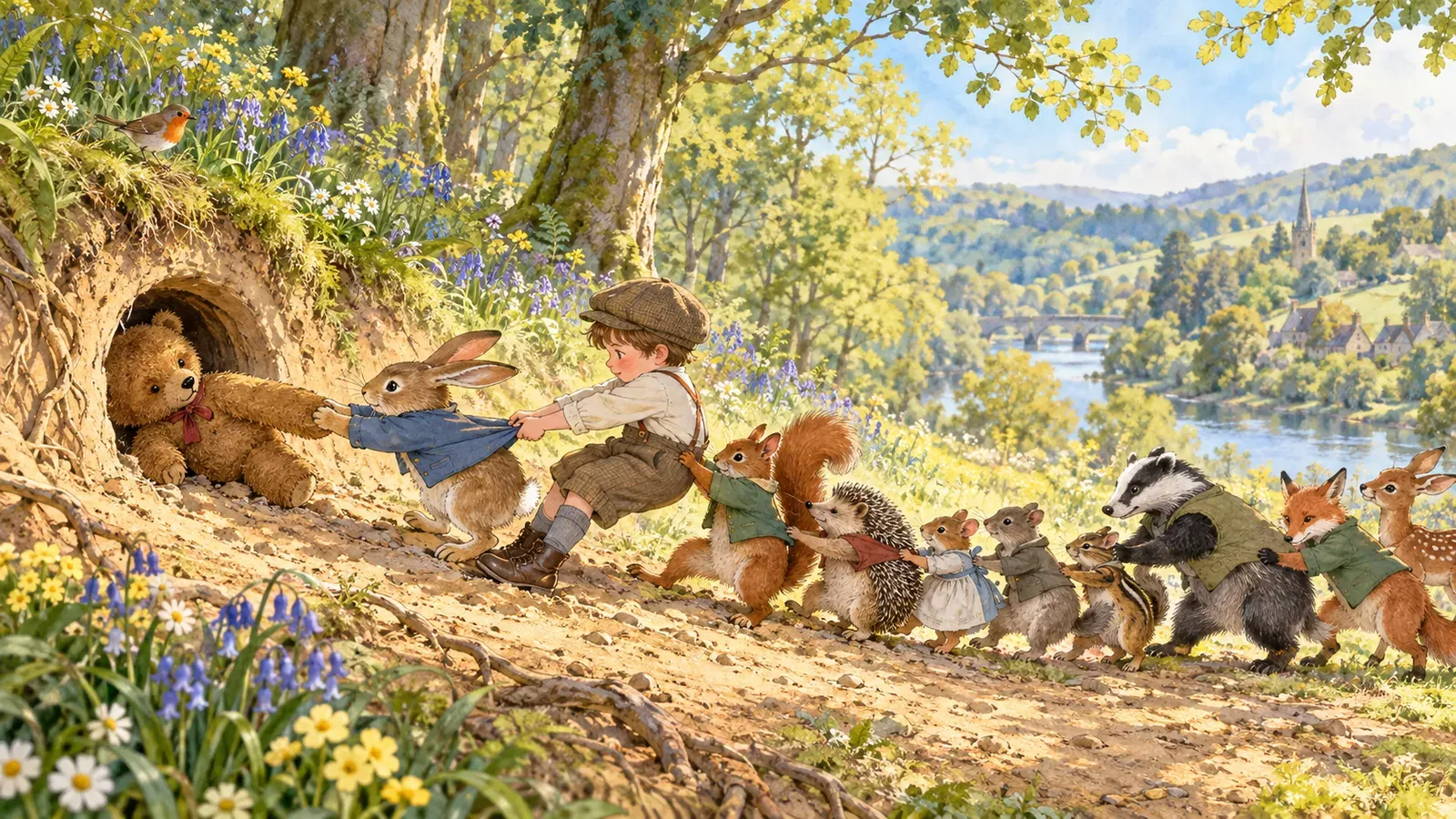 Pooh Goes Visiting(クマのプーさん(2)プー、穴につまる)の挿絵