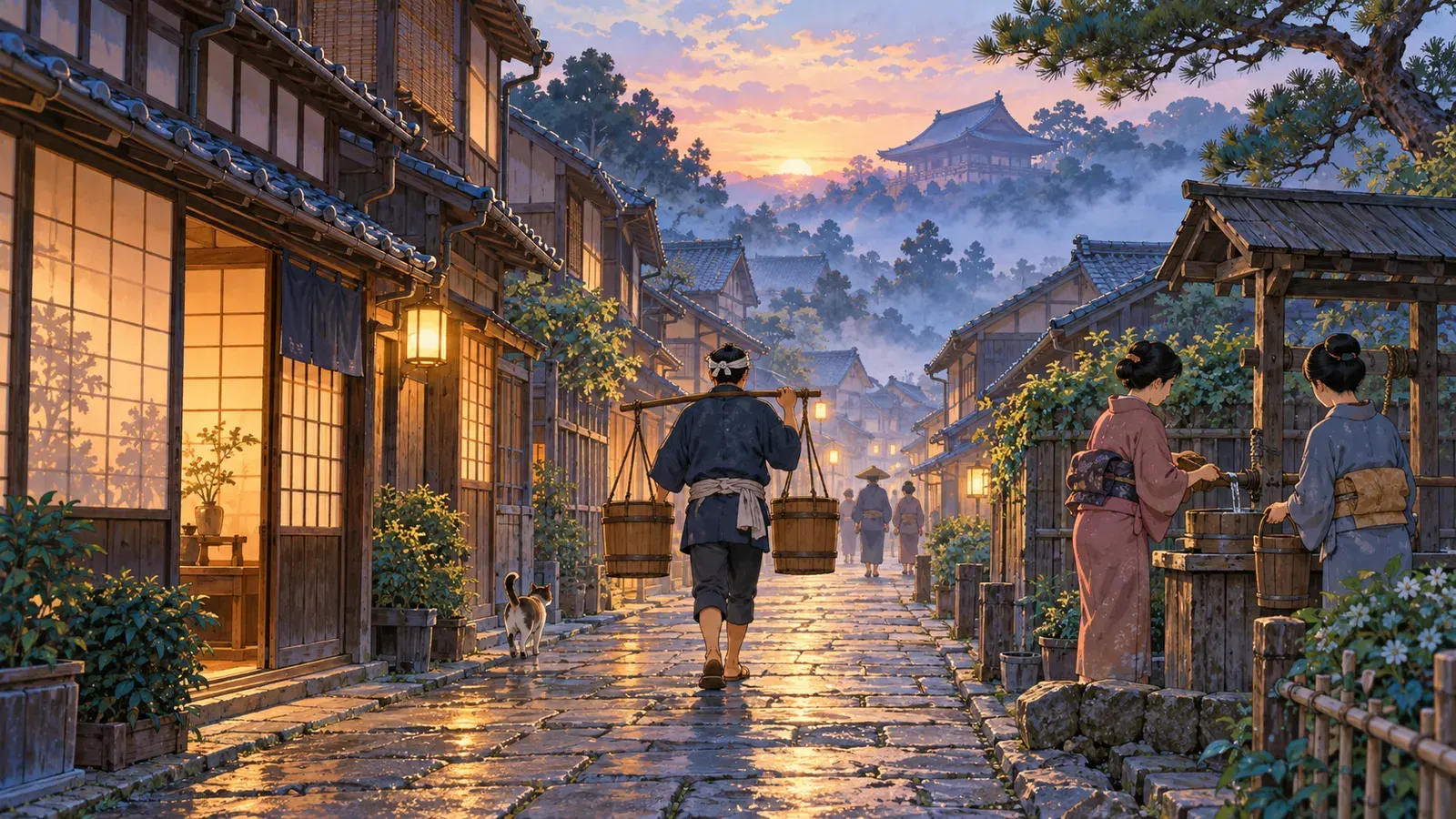 A Day in Old Edo: Life in the World's Biggest City（江戸の一日：世界一の大都市の暮らし）の挿絵