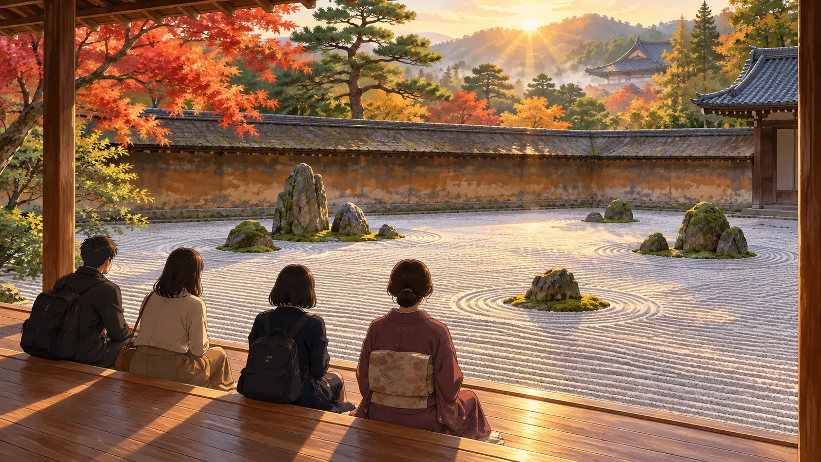 Stone, Sand and Moss: How to See a Japanese Garden(石と砂と苔:日本庭園の見かた)の挿絵