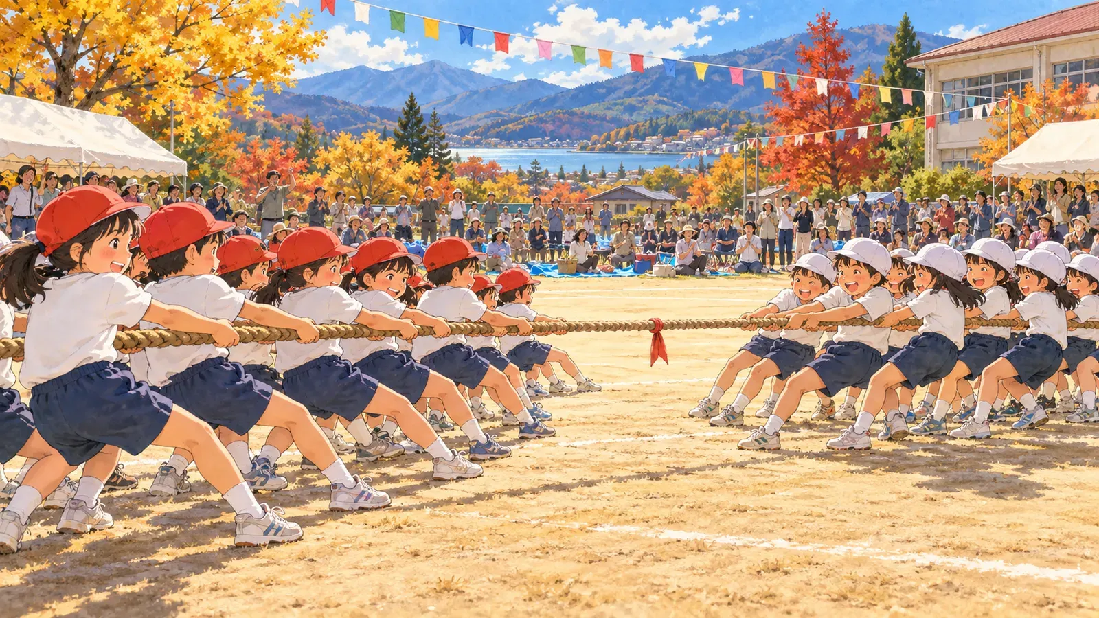 Red Team, White Team(赤組と白組)の挿絵
