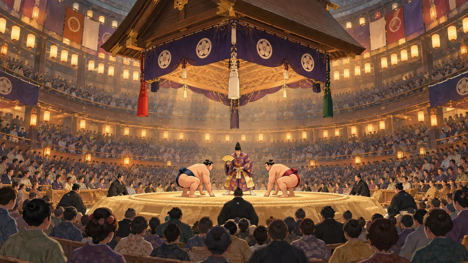 Sumo: Big Bodies, Old Traditions（相撲：大きな体と古い伝統）の挿絵