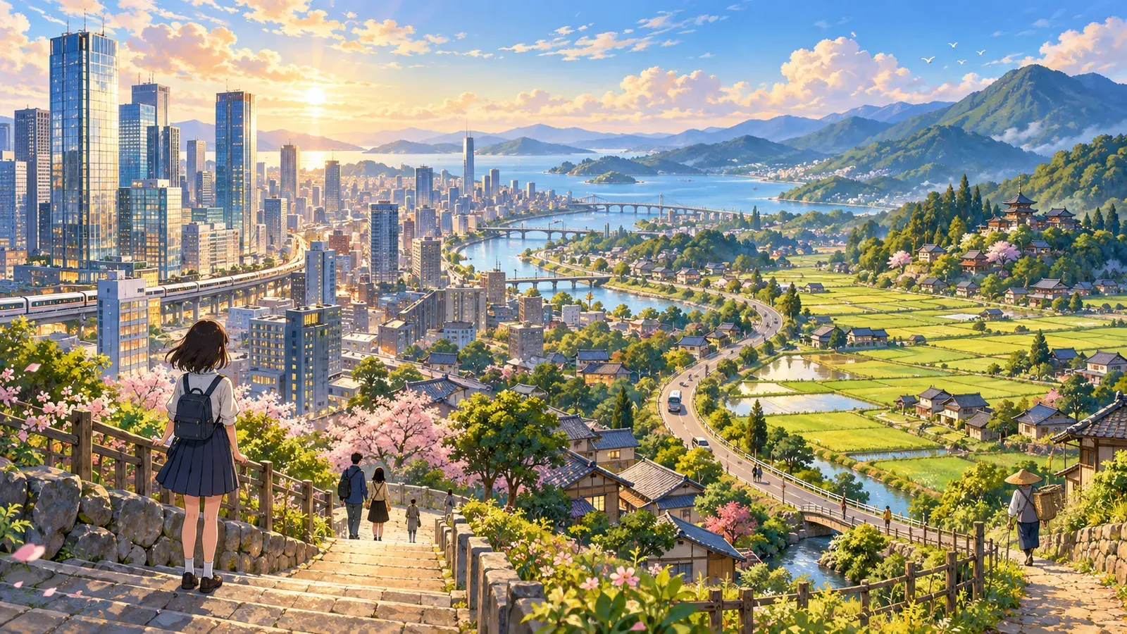 City Life or Country Life?（都会暮らしか、田舎暮らしか）の挿絵