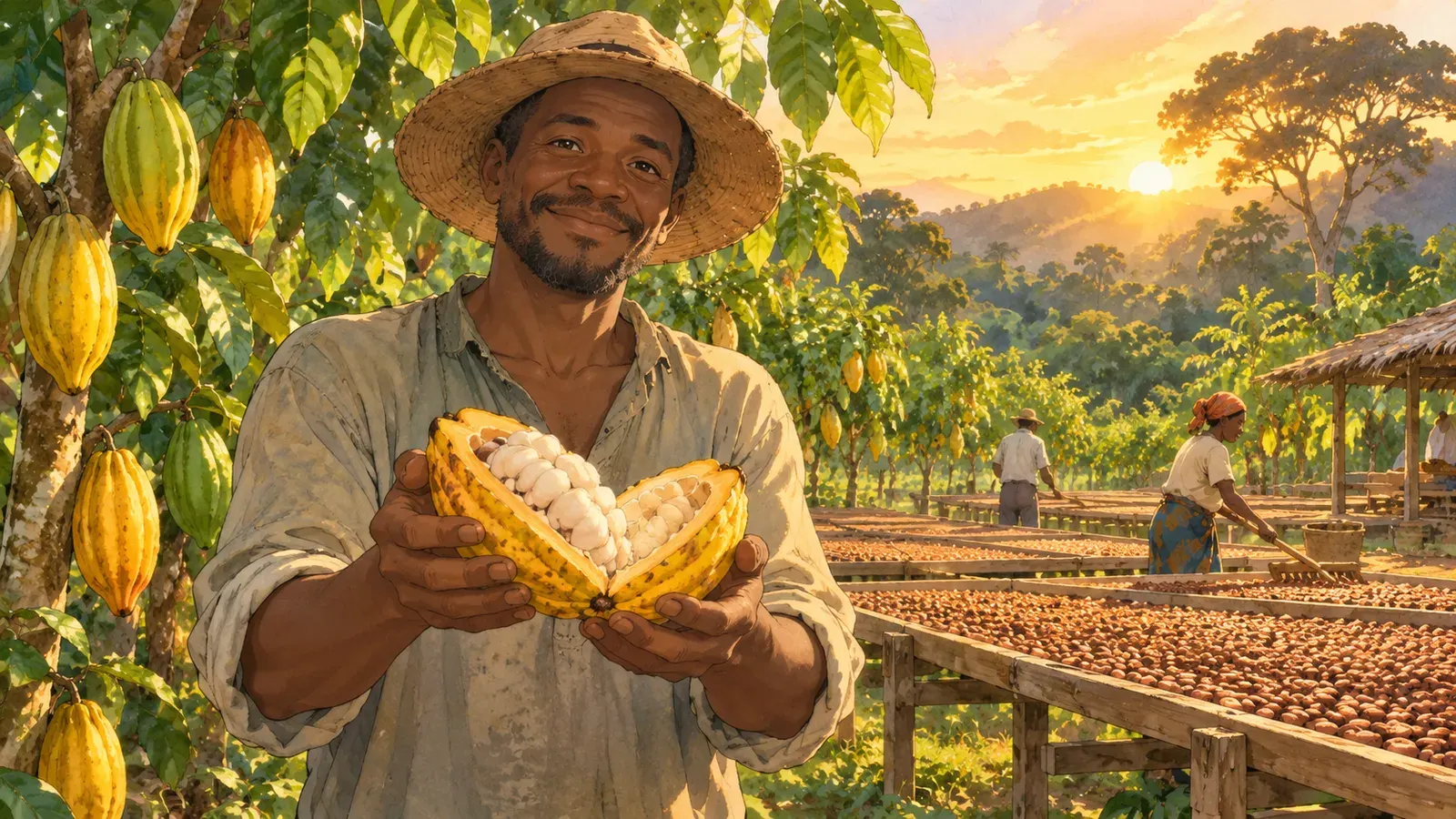 Fair Trade: The Story Behind Your Chocolate and Coffee(フェアトレード――チョコレートとコーヒーの裏側)の挿絵