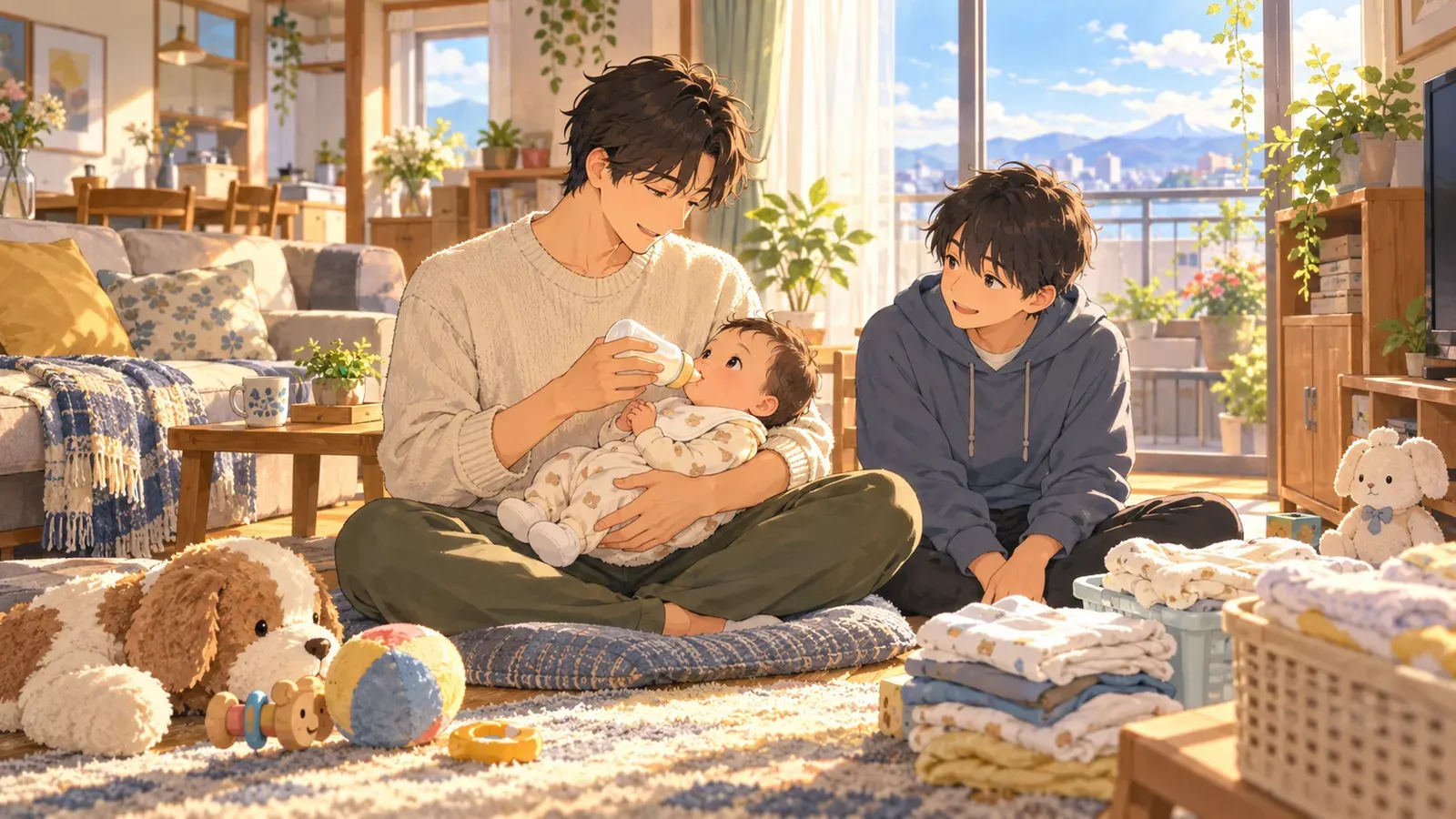 Dad Stays Home: Fathers and Childcare Leave(パパの育休)の挿絵