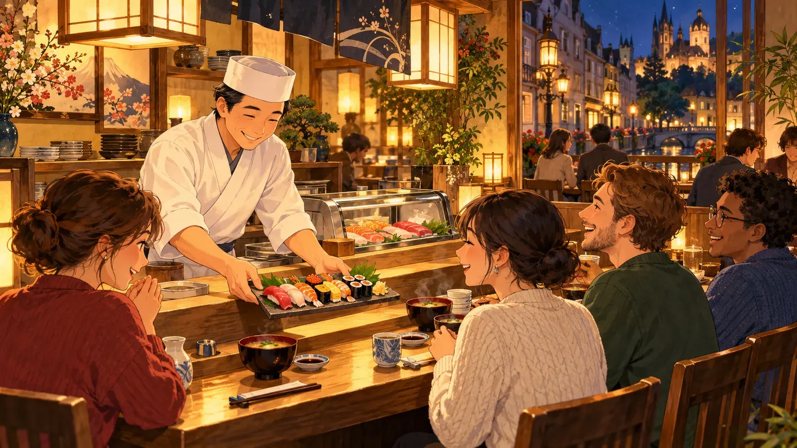 Washoku Goes Global（世界に広がる和食）の挿絵