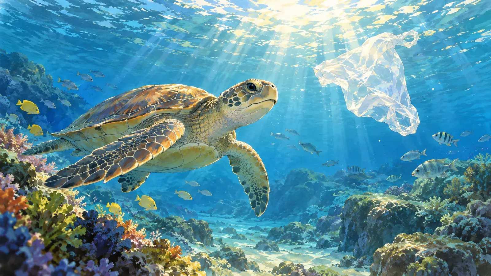 Plastic in the Ocean(海のプラスチックごみ)の挿絵