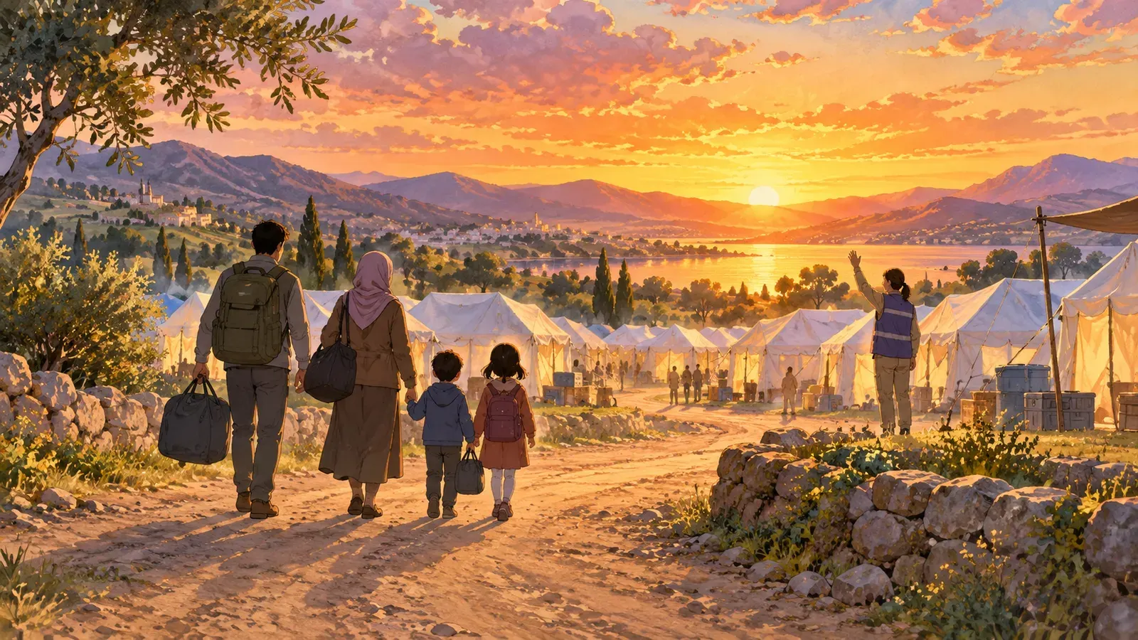 Forced to Leave Home: Refugees and the World（故郷を離れなければならなかった人たち 難民と世界）の挿絵