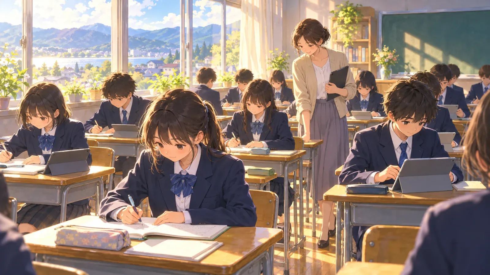 Tablets or Paper? Learning in the Digital Classroom(タブレットか紙か デジタル時代の教室)の挿絵