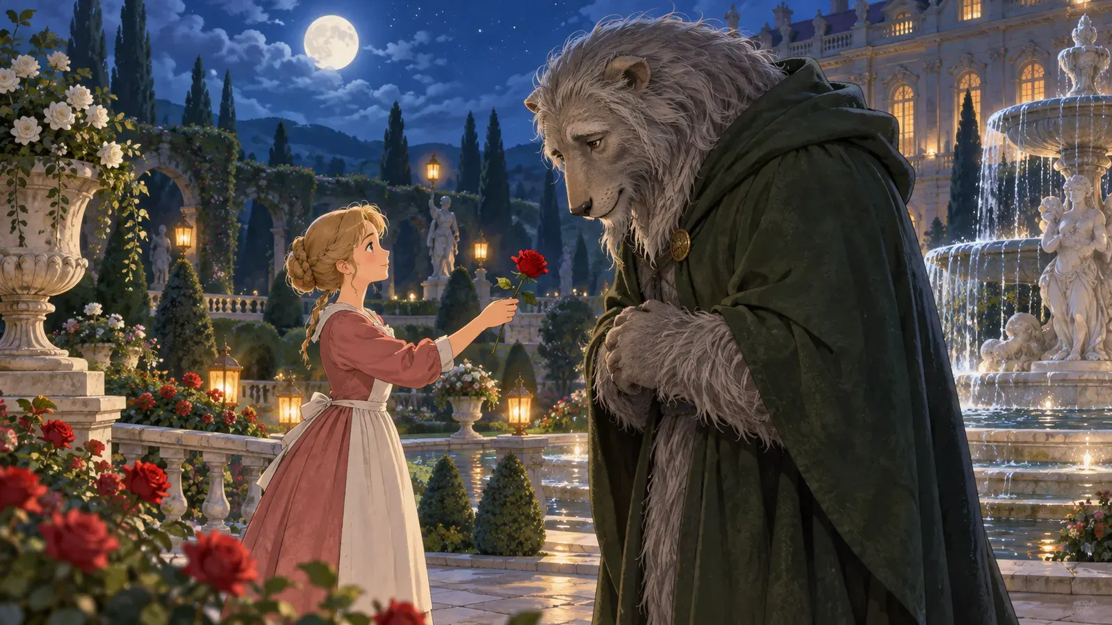 Beauty and the Beast（美女と野獣）の挿絵
