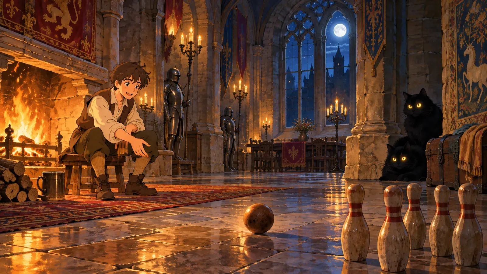 The Boy Who Went to Learn About Fear(こわがることをおぼえるために旅に出た若者の話)の挿絵