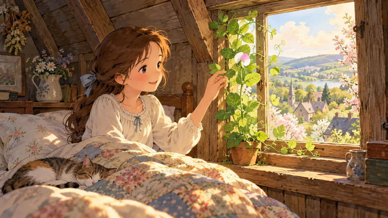 Five Peas in a Pod（一つのさやから出た五つのえんどう豆）の挿絵