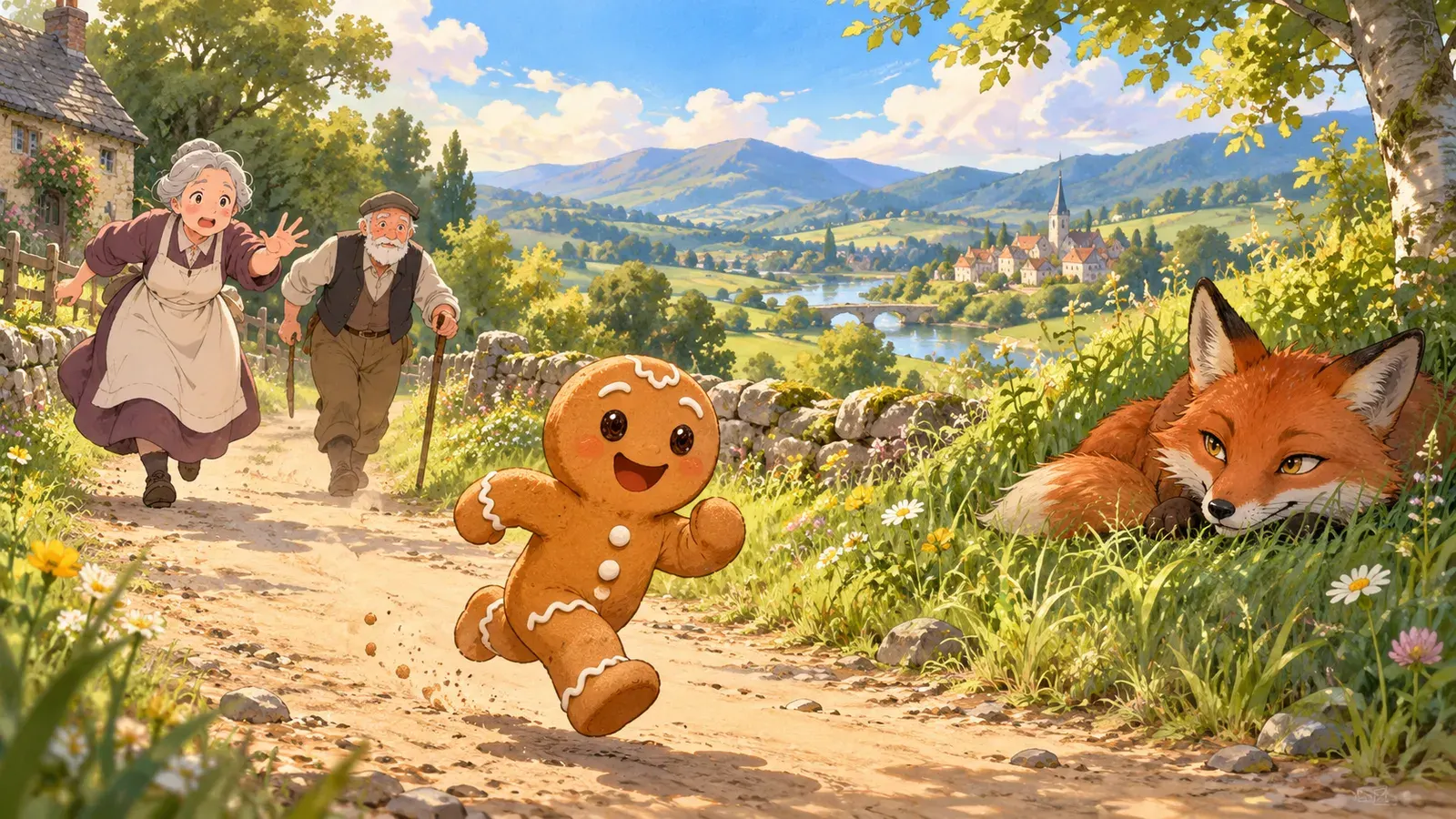 The Gingerbread Man（ジンジャーブレッドマン）の挿絵
