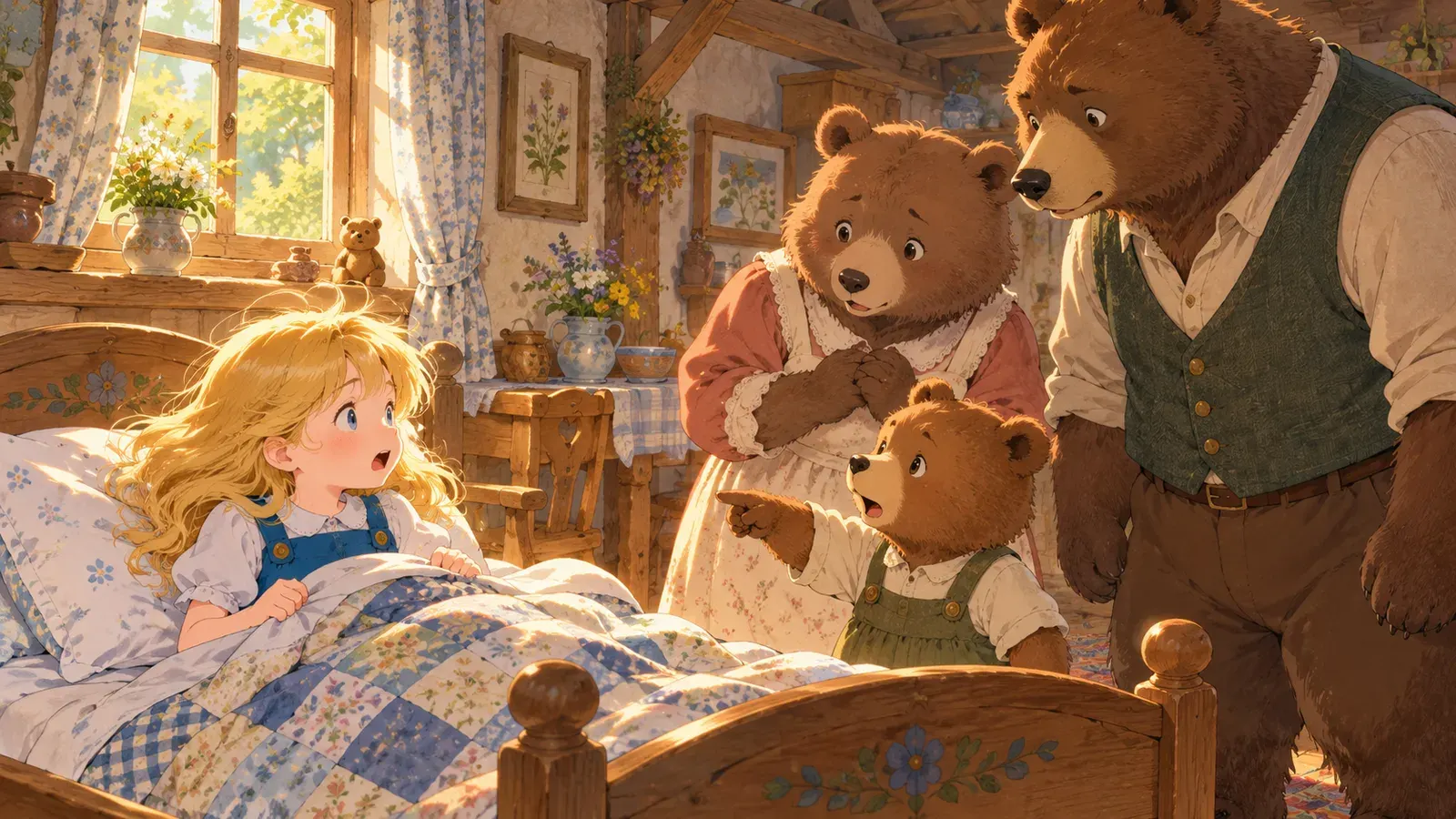 Goldilocks and the Three Bears（3びきのくま）の挿絵
