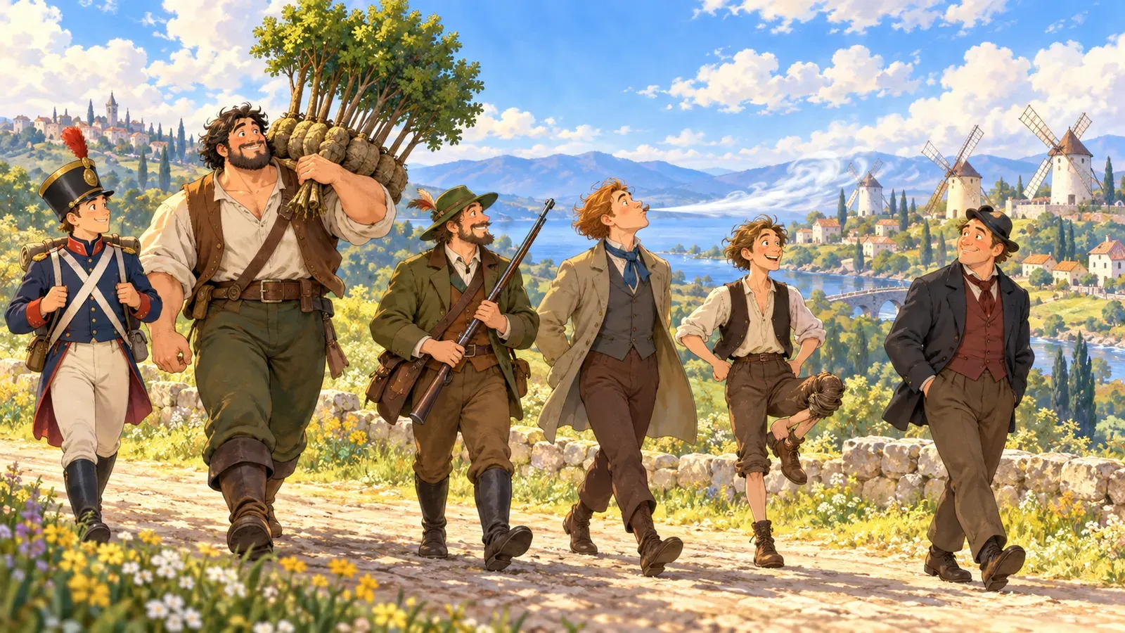 How Six Men Got On in the World(六人男、世界を股にかける)の挿絵
