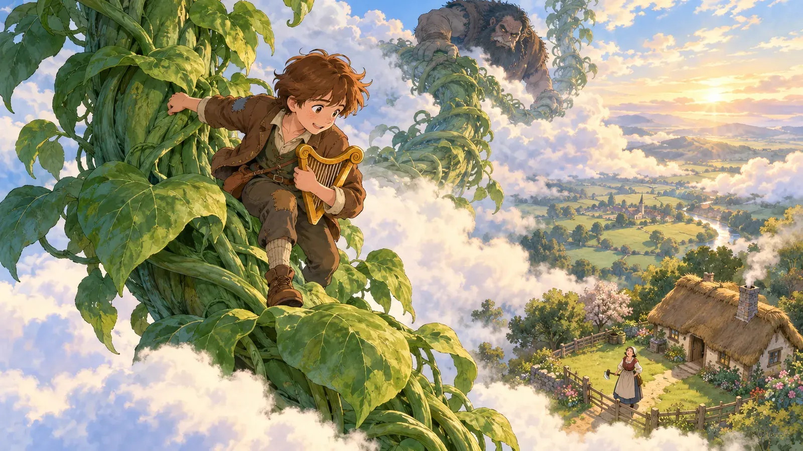 Jack and the Beanstalk(ジャックと豆の木)の挿絵