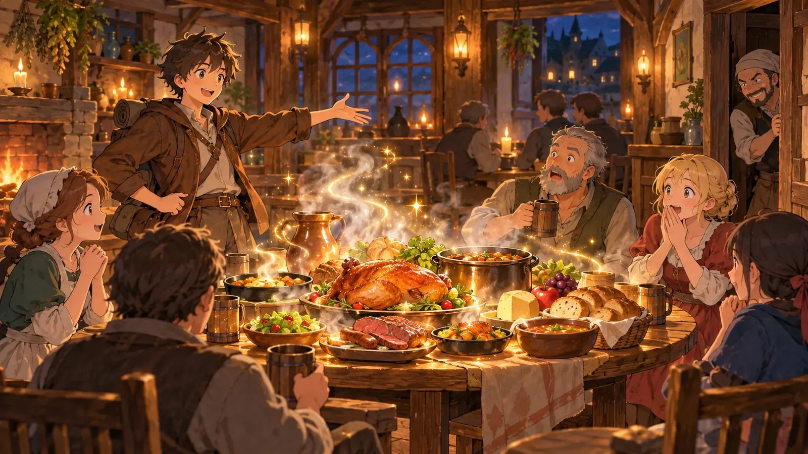 The Magic Table, the Gold Donkey, and the Stick in the Sack(テーブルよ、ごはんの用意/金貨を出すロバ/袋から出ろ、こん棒)の挿絵