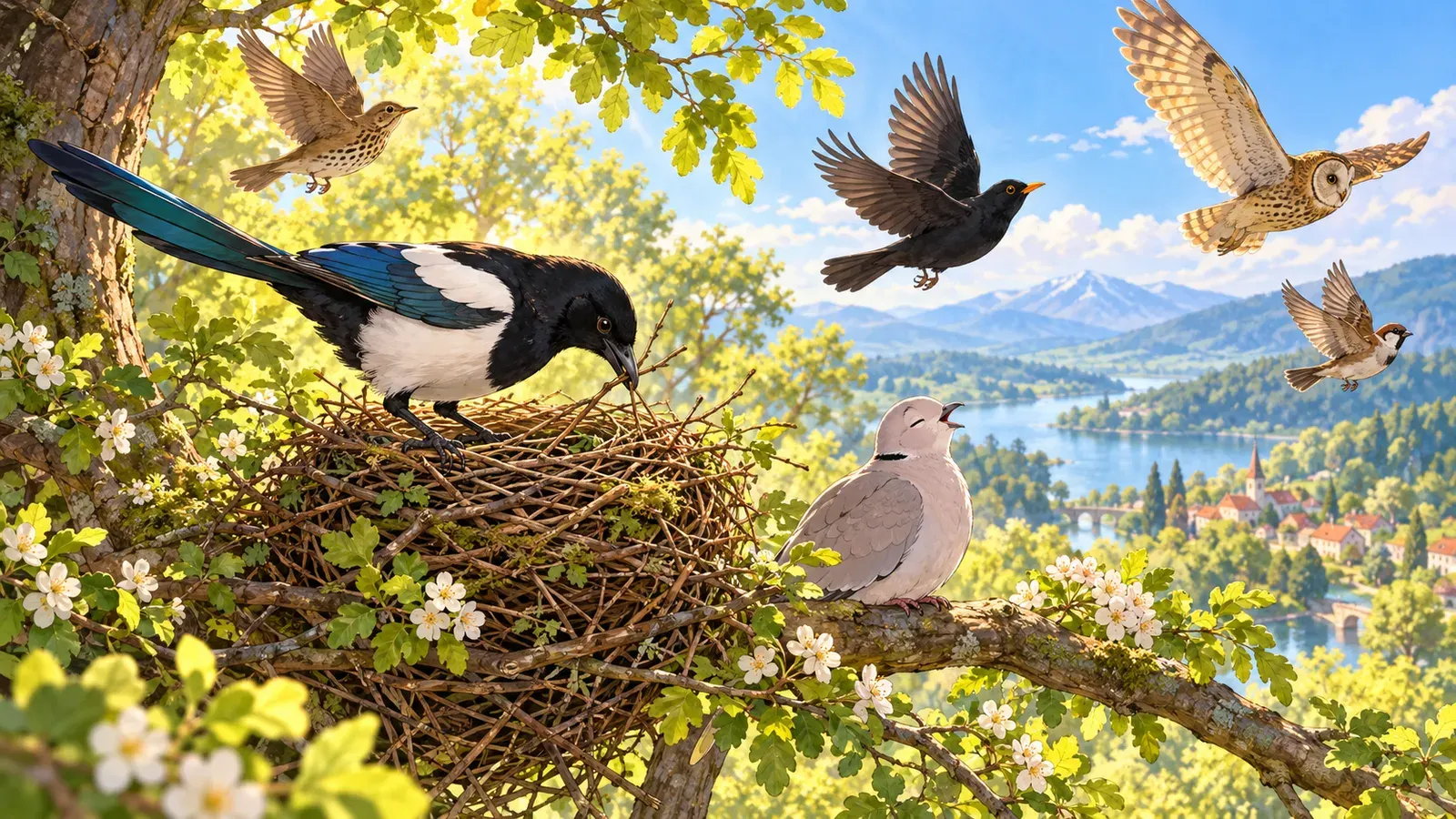 The Magpie's Nest(カササギの巣)の挿絵