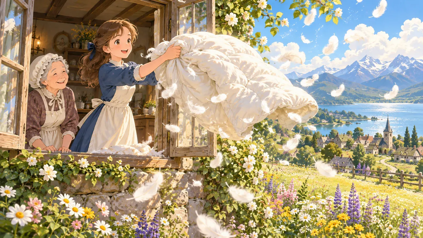 Mother Holle(ホレおばさん)の挿絵