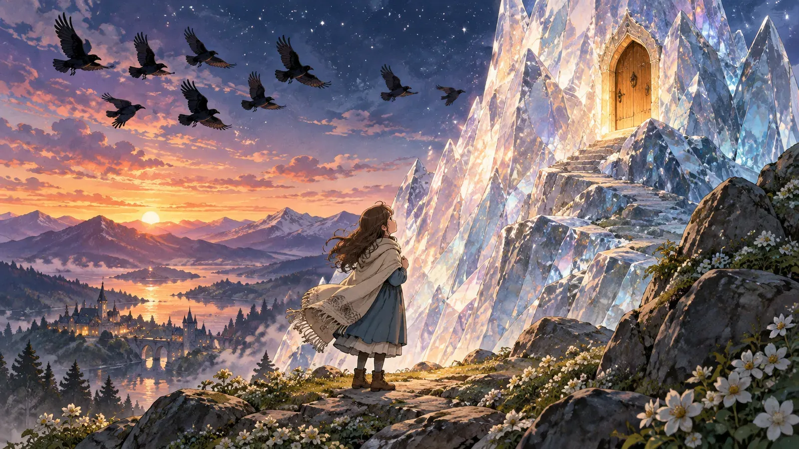 The Seven Ravens(七羽のカラス)の挿絵