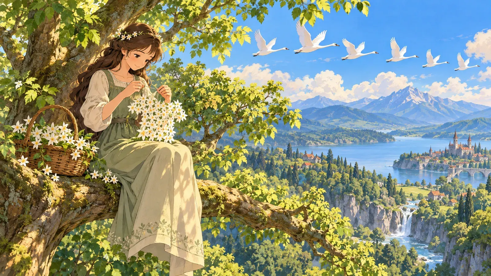 The Six Swans(六羽の白鳥)の挿絵