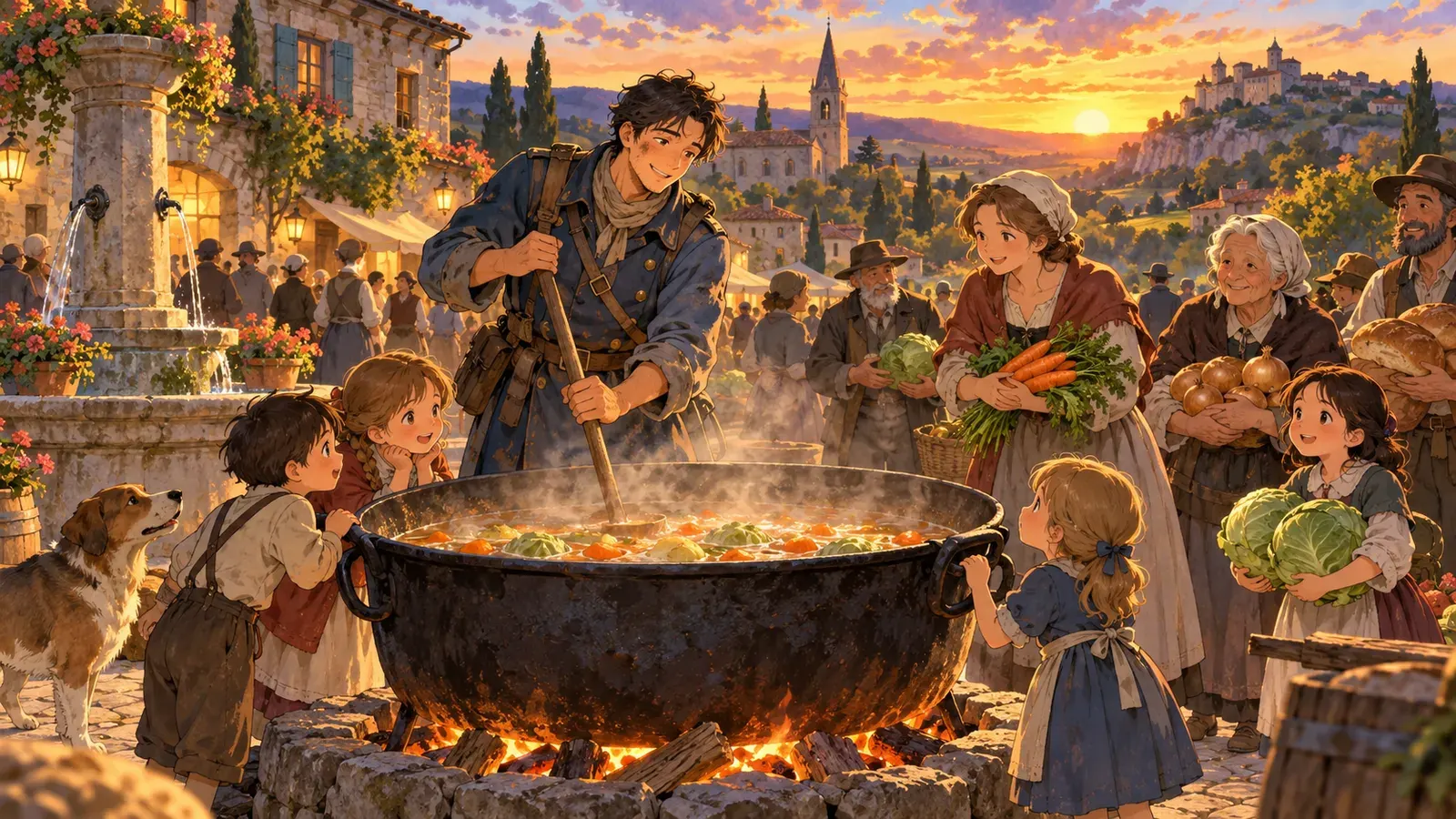 Stone Soup(石のスープ)の挿絵
