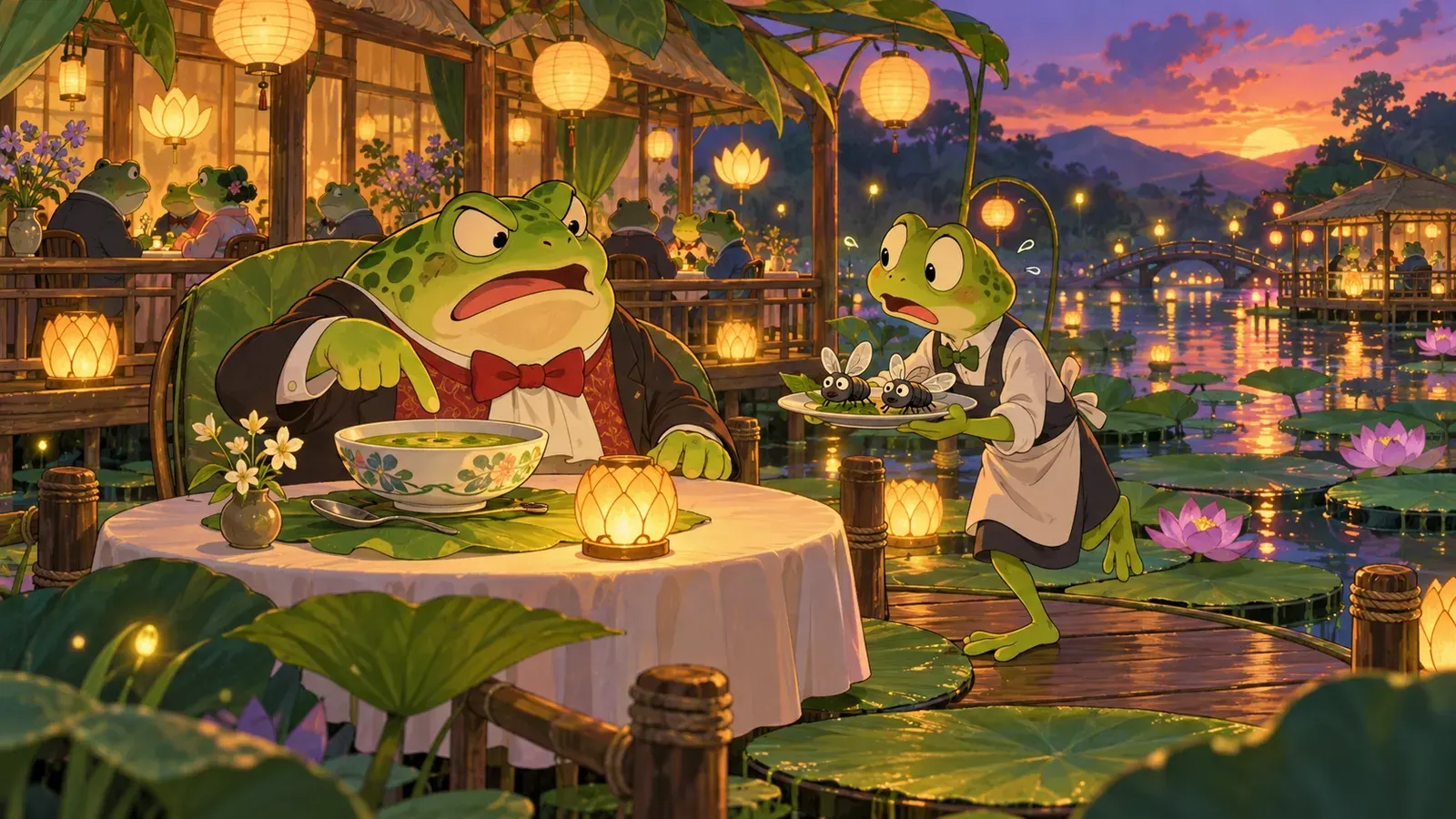 Waiter, There's No Fly in My Soup!(ウエーター、スープにハエが入ってないぞ!)の挿絵