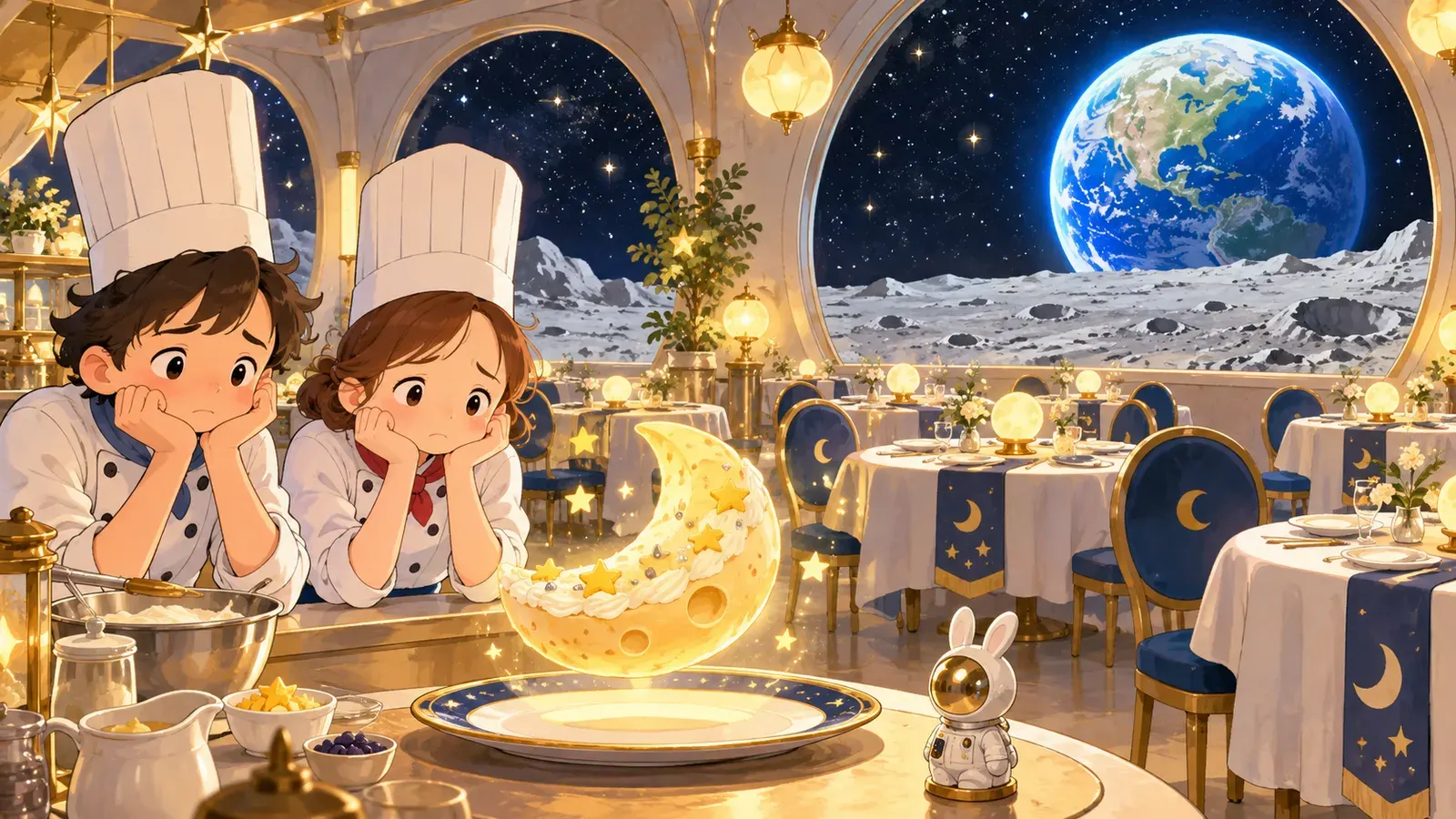 The Restaurant on the Moon(月のレストラン)の挿絵