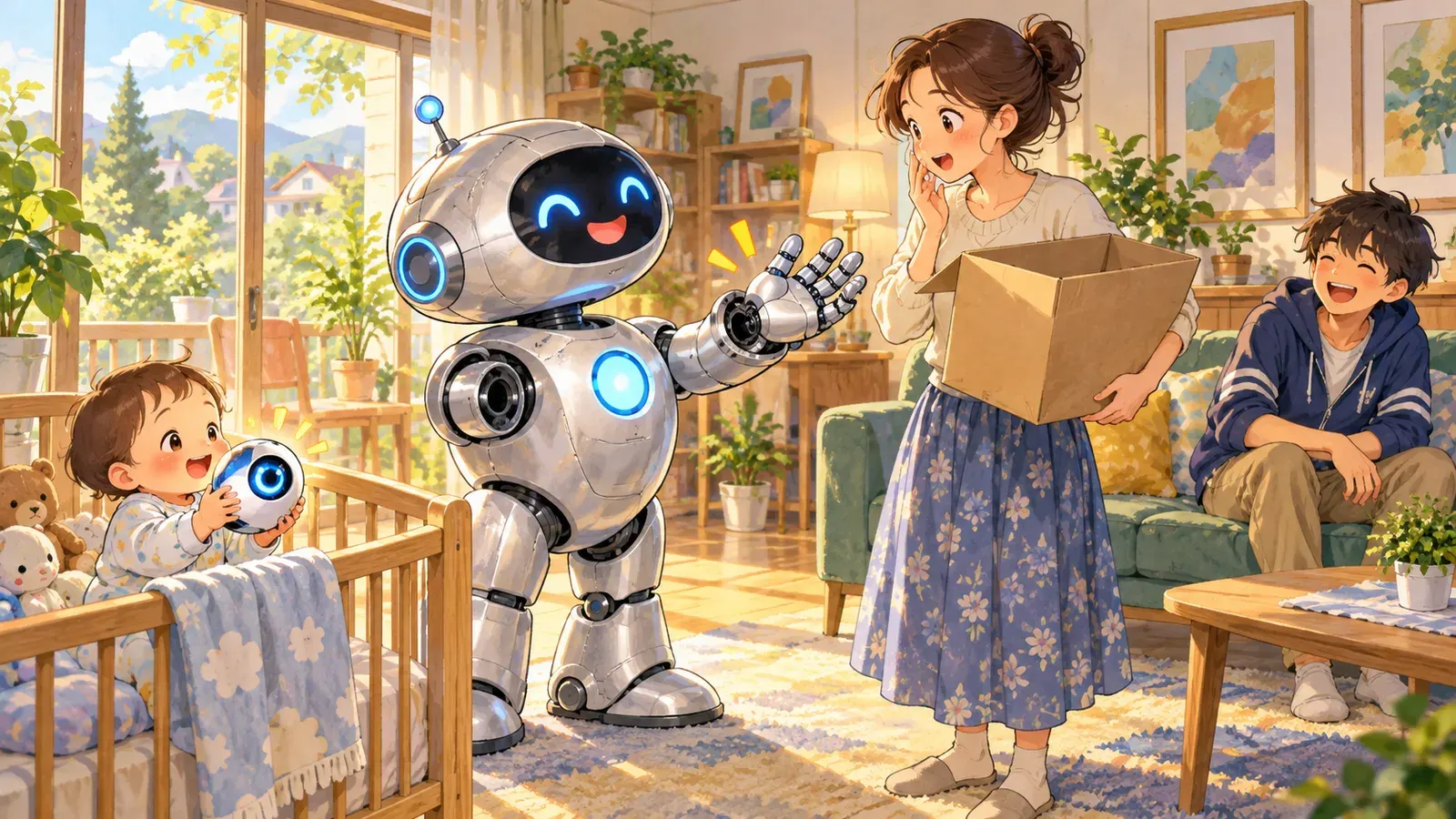 Robo Helps at Home(ロボのお手伝い)の挿絵