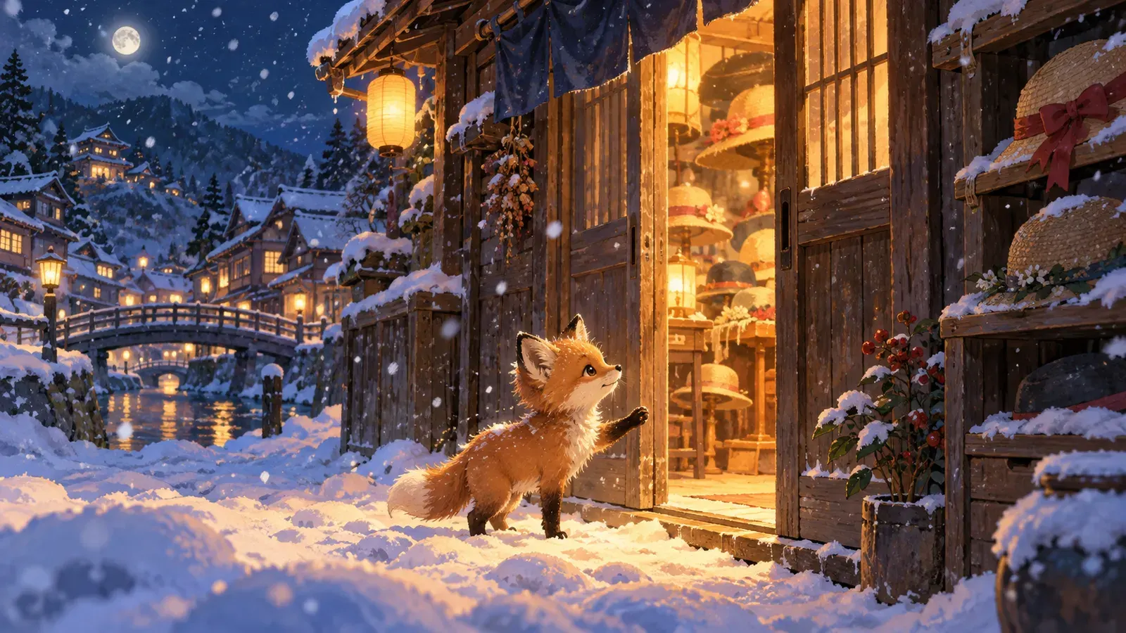 Buying Mittens(手袋を買いに)の挿絵