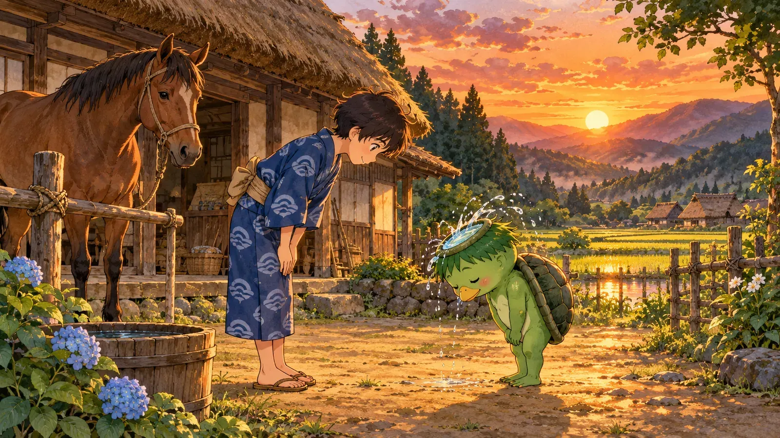 The Kappa's Promise（河童のおわび）の挿絵