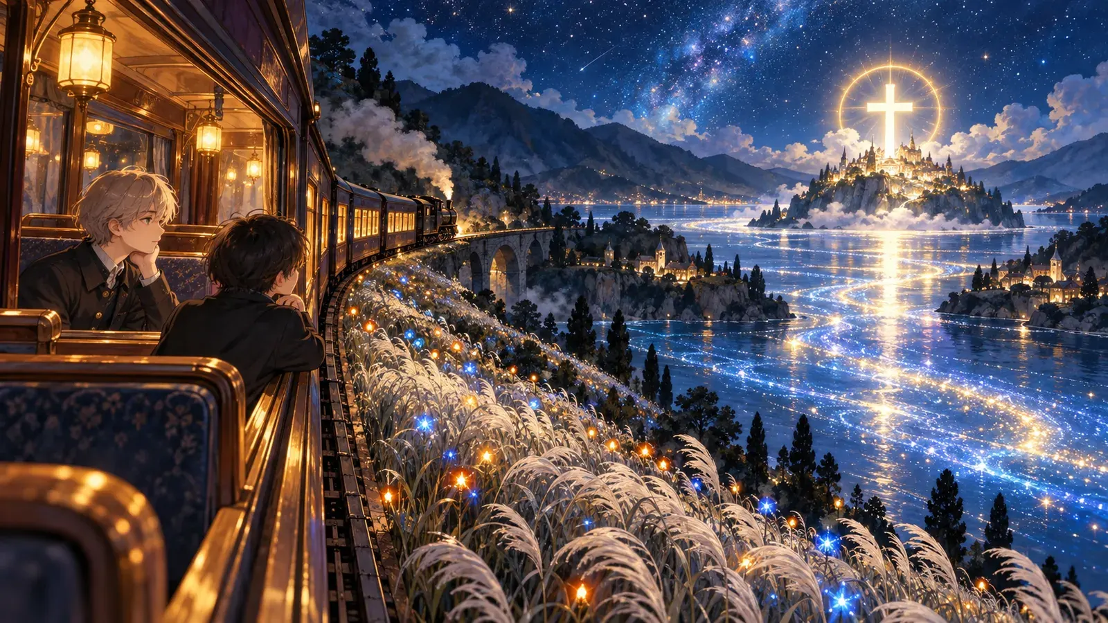 Night on the Galactic Railroad（銀河鉄道の夜）の挿絵