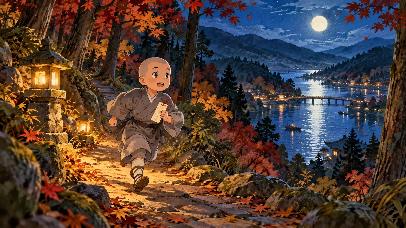 The Three Magic Charms（三枚のお札）の挿絵