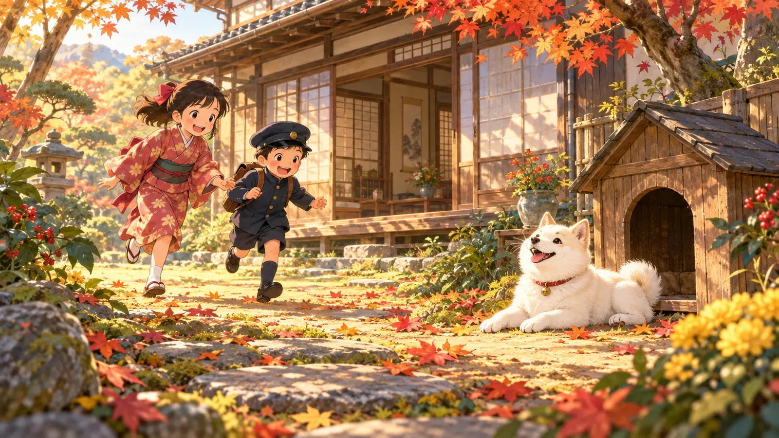 Shiro, the White Dog（白）の挿絵