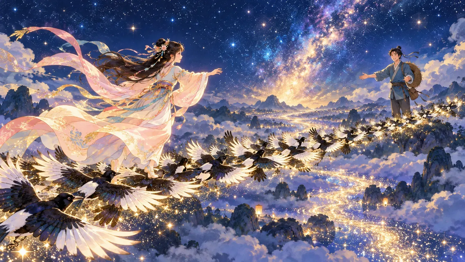 The Star Lovers of Tanabata（七夕（織姫と彦星））の挿絵