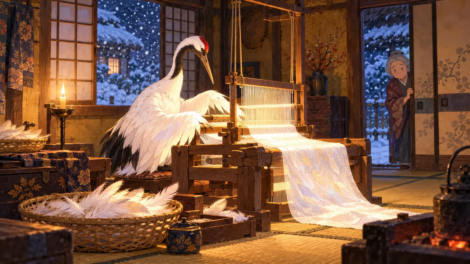 The Crane's Gift(鶴の恩返し)の挿絵