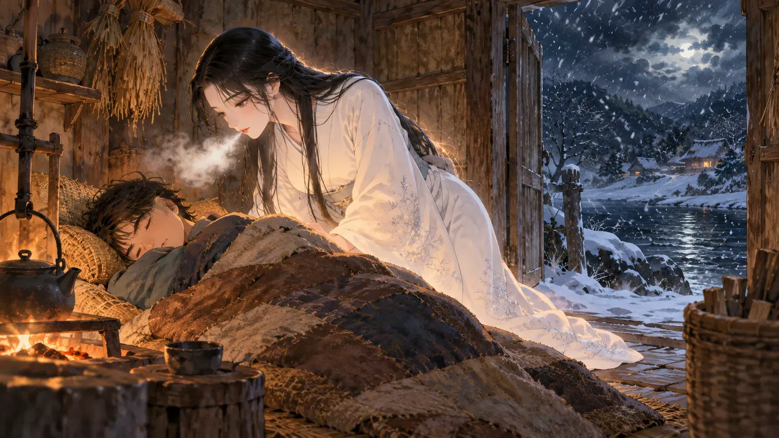 Yuki-onna, the Snow Woman(雪女)の挿絵