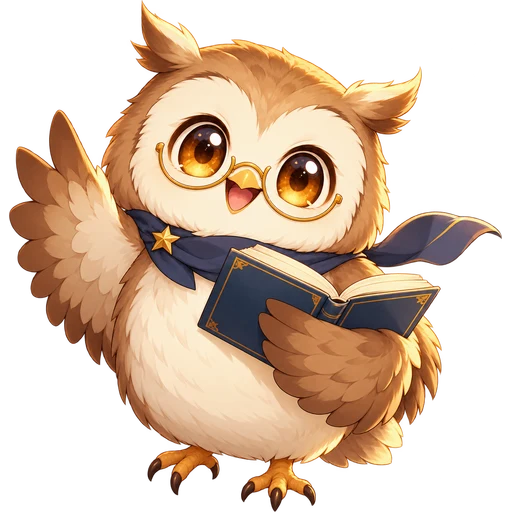 フクロウのマスコット「はらだくん」