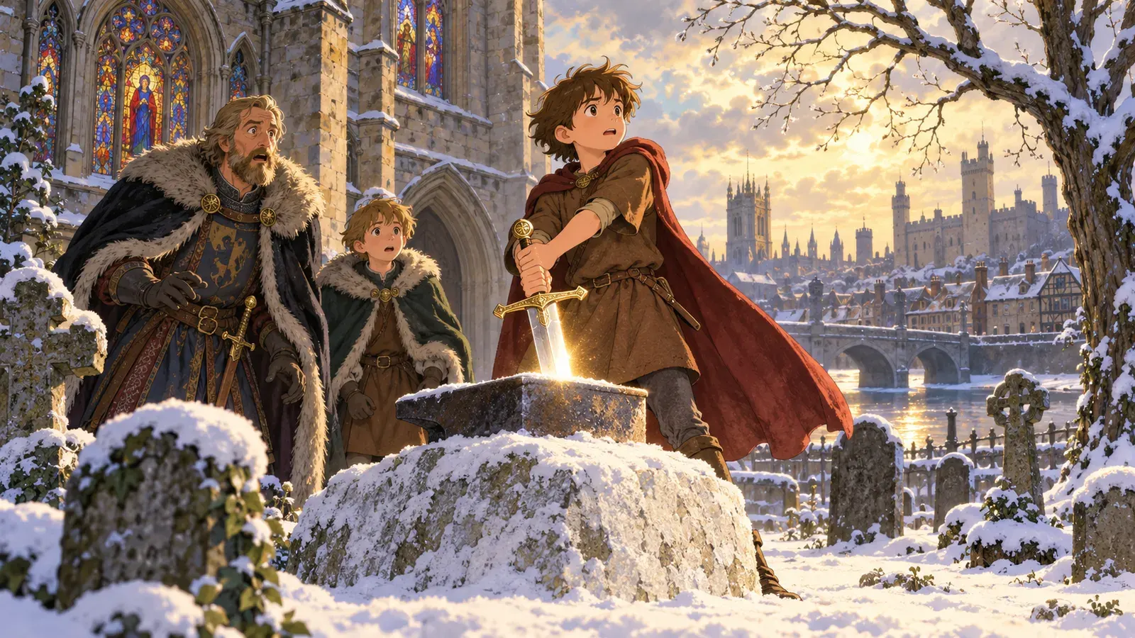 The Sword in the Stone and Excalibur(石にささった剣とエクスカリバー)の挿絵